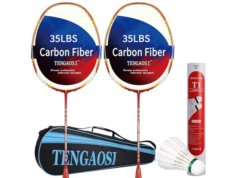 2 Player Graphite Badminton Racket Set 