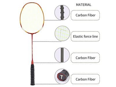 2 Player Graphite Badminton Racket Set 