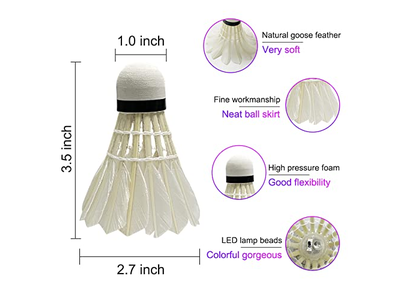 6-Pack LED Badminton Shuttlecocks