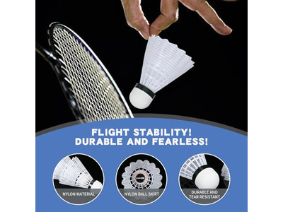 Badminton Ball 6Pcs White Nylon Badminton Shuttlecock