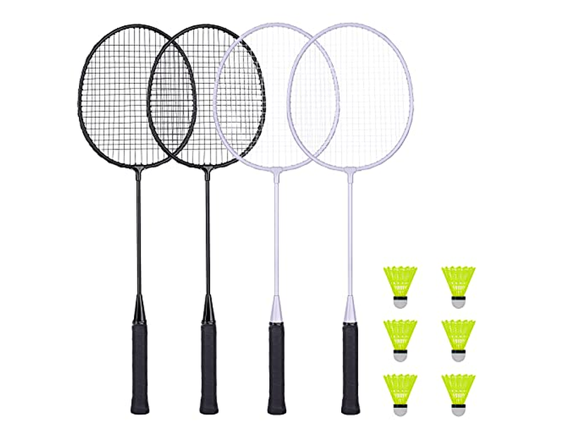 Badminton Rackets Set with 6 Shuttlecocks