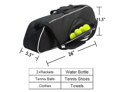 Tennis Bag with Shoe Compartment Lightweight Badminton Bag